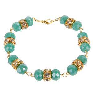 Pulsera Engarzada Con Rondeles Menta