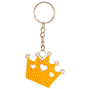 Llavero Con Corona De Madera Y Creando Con Brillantes