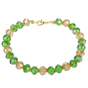 Pulsera Con Rondel Esmeralda Y Miel
