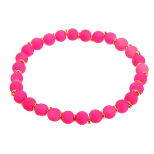 Pulcera Con Cuenta Caucho Neon