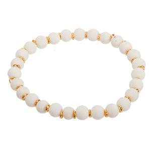 Pulsera Con Cuenta Caucho Blanca