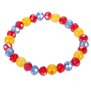 Pulsera Con  Rondel Y Cuenta Brillante Multicolor