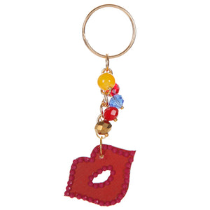 Llavero Con Dije De Labios Y Rondel