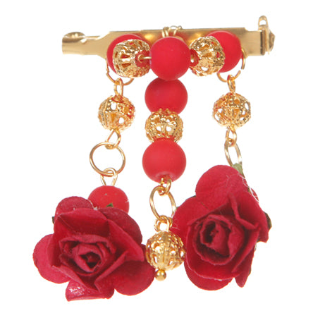 Distintivo Con Cuenta Redonda Y Rosas De Papel