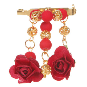 Distintivo Con Cuenta Redonda Y Rosas De Papel