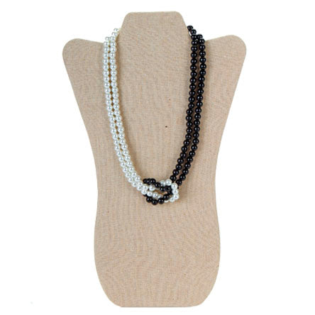 Collar Blanco-Negro Entre Lazado