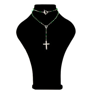 Collar Rosario Verde-Plata