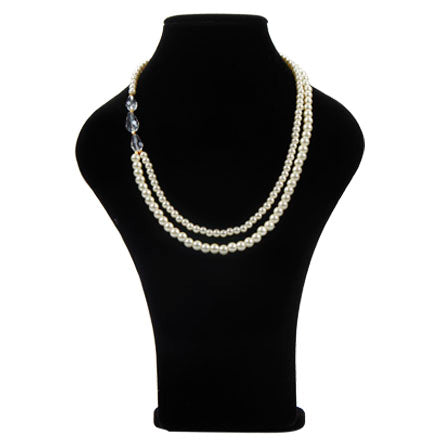 Collar Doble De Perlas Con Cuentas Gota Cristal