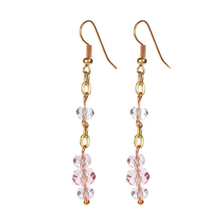 Aretes Largos De Cadena Y Rondeles De Cristales