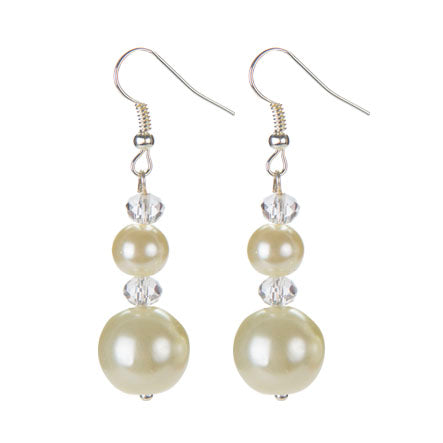 Aretes Con Perlas Y Rondeles De Cristal