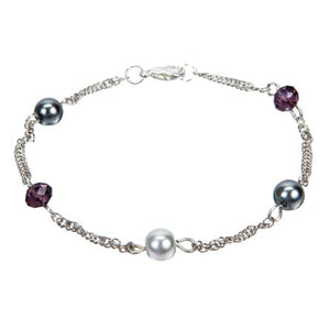 Pulsera De Cadena Con Perlas Y Cristales