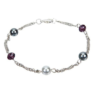 Fantasías Miguel Clave:CP17 Pulsera De Cadena Con Perlas Y Cristales