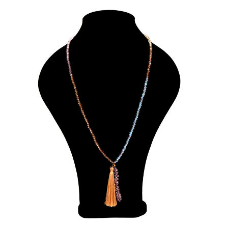Collar Con Rondeles De Colores Y Borla