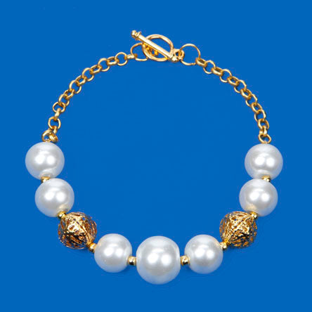 Pulsera Con Perlas Y Filigrana