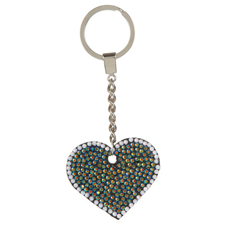 Llavero  Corazón Con Brillantes Negros
