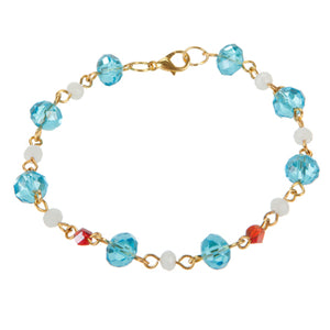 Pulsera Engarzada Con Rondel Turquesa