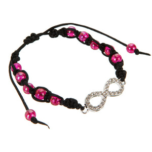Pulsera Tejida Con Nudo Plano Y Cuenta Cristal