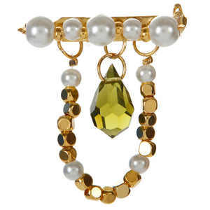 Distintivo Con Cuentas Metal Y Cristal Preciosa
