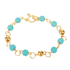Pulsera Con Engarces De Caucho Turquesa