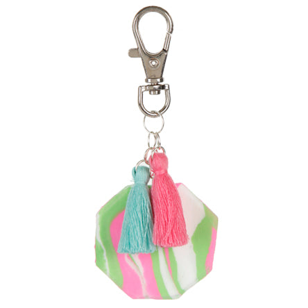 Llavero Marmoleado Con Fomi  Y Borlas
