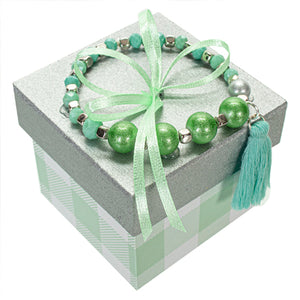 Pulsera Con Borla Menta