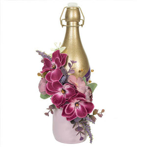 Botella Decorada Con Flores