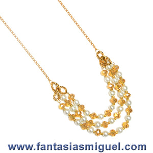 Collar Oro/Blanco
