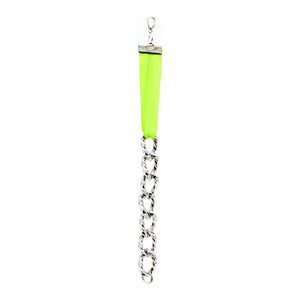 Pulsera Con Cadena Y Listón Popotillo Limón