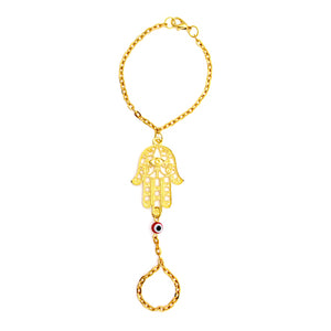 Pulsera De Cadena Con Dije Ojo Y Mano De La Suerte