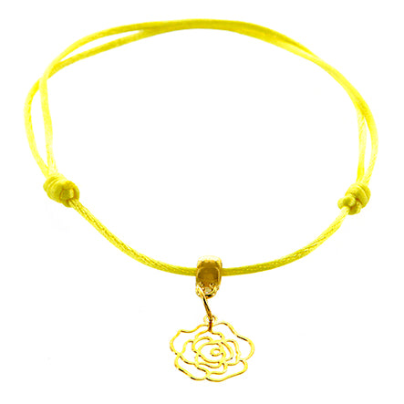 Collar De Cordón Con Dije Flor