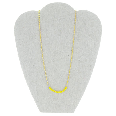 Collar Con Cadena Y Cuenta Amarilla