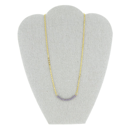 Collar Con Cadena Y Cuenta Rondel Morado