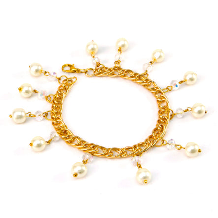 Pulsera  De Cadena Con Perlas