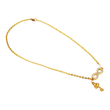 Collar De Cadena Y Dijes Decllave E Infinito