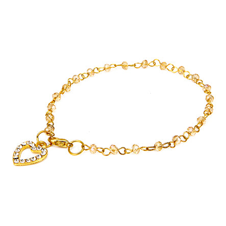 Pulsera-Miel Con Dije De Corazón