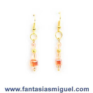 Aretes Para Xv Años, Coral – Oro