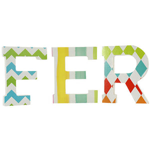 Letras De Madera Con Papel Scrap