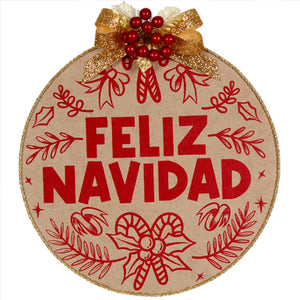 Esfera Feliz Navidad Roja