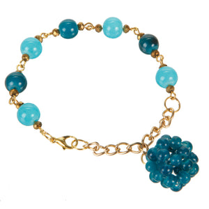 Pulsera Con Cadena Oro Y Bola Tejida Jade