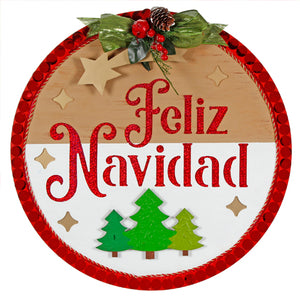 Esfera Feliz Navidad Estrellas Y Pinos