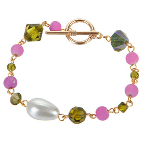 Pulsera Con Cuenta Preciosa Morado Olivo