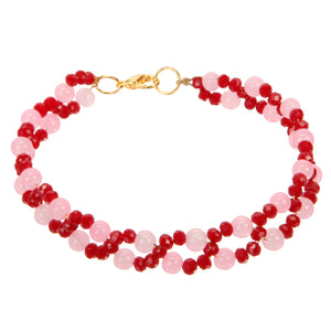 Pulsera Cruzada Rosa/Rojo