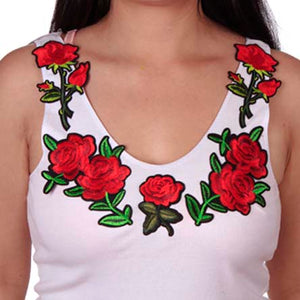 Aplicaciones Bordada De Rosas