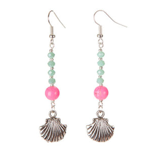 Aretes Largos Con Rondeles Y Dijes De Conchita