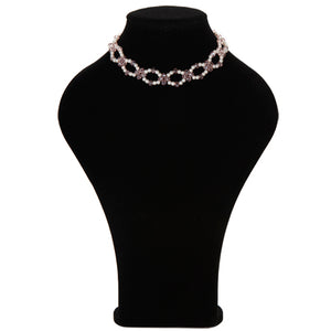 Collar Tejido Con Rondel Cristal
