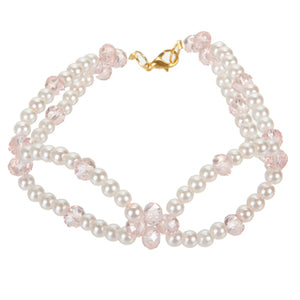 Pulsera Rosa Con Rondel Y Perla