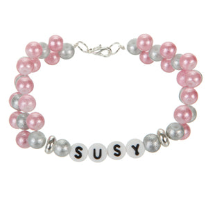 Pulsera Con Perlas Destellos Y Cuentas De Letras