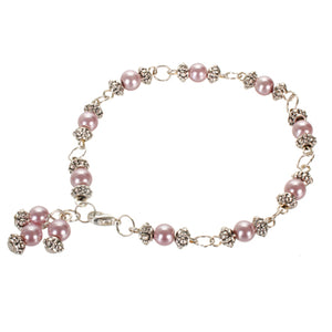 Pulsera Con Perla Lavanda Y Cuenta Fundida