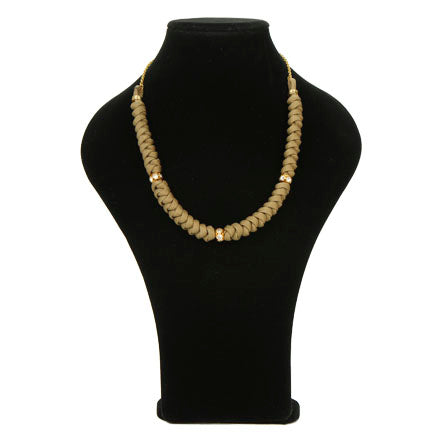 Collar De Cordón Tejido Con Rondel Oro