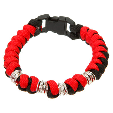 Fantasías Miguel Clave:IA94 Pulsera De Cordón Paracaídas Rojo/Negro Con Argollas